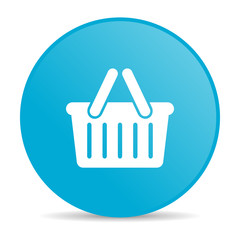 shopping cart blue circle web glossy icon