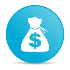 money blue circle web glossy icon