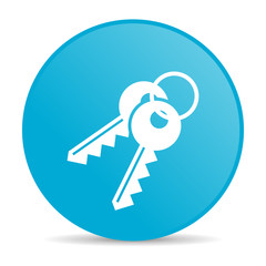 keys blue circle web glossy icon