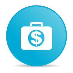 financial blue circle web glossy icon
