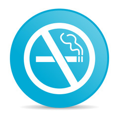 no smoking blue circle web glossy icon