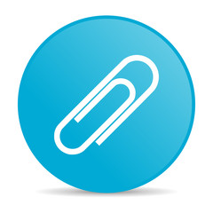 paper clip blue circle web glossy icon