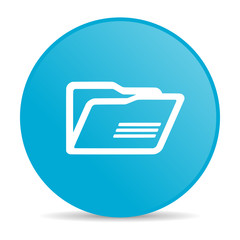 folder blue circle web glossy icon