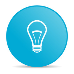 light bulb blue circle web glossy icon