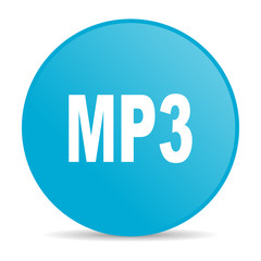 mp3 blue circle web glossy icon