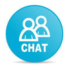 chat blue circle web glossy icon