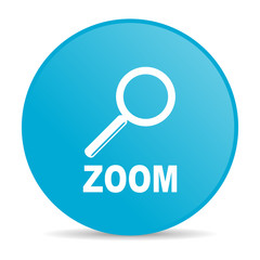 zoom blue circle web glossy icon