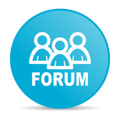 forum blue circle web glossy icon