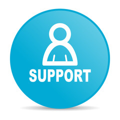 support blue circle web glossy icon