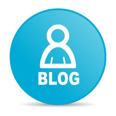 blog blue circle web glossy icon