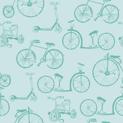 Baby Bicycle Background - for design and scrapbook - in vector