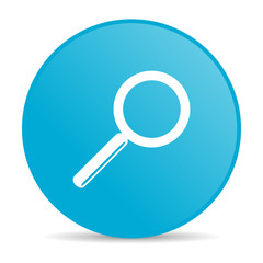 search blue circle web glossy icon