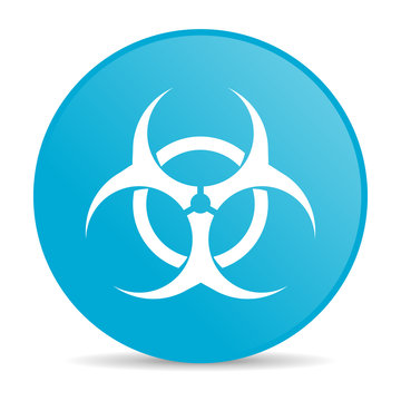 virus blue circle web glossy icon