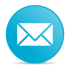 mail blue circle web glossy icon