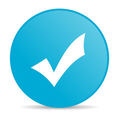 accept blue circle web glossy icon