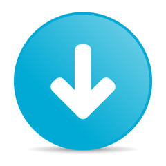 arrow down blue circle web glossy icon