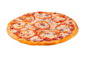 Sicilian pizza, on white background