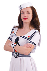 Woman sailor in marine concept