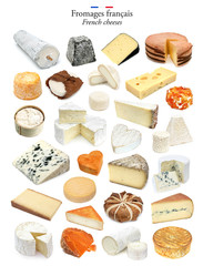 Fromages français - French cheeses - obrazy, fototapety, plakaty