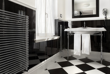 bathroom black and white color
