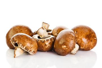 Fresh mushroom champignon isolated on white background .  fresh