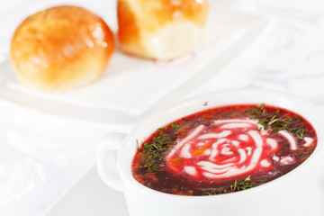 Red soup with herbs & spice