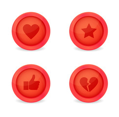 Set of glossy internet icons