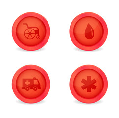 Vector set of medical icons on white background