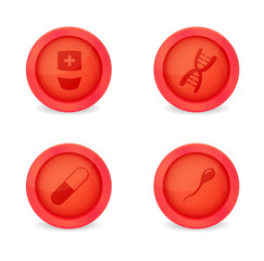 Vector set of medical icons on white background