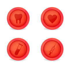 Vector set of medical icons on white background