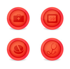 Vector set of medical icons on white background