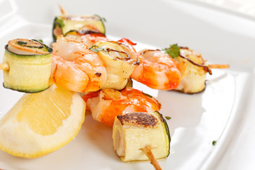 Prawn Skewers with vegetables