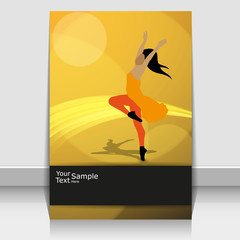 Orange/Yellow Cover Design with Dancing Girl Illustration