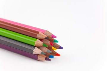 Naklejka premium Pencils isolated on a white backgrounds