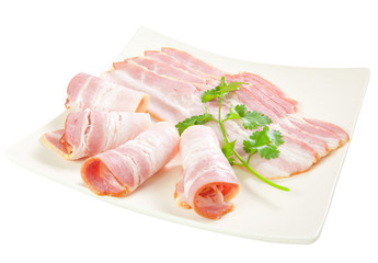 Tasty sliced bacon