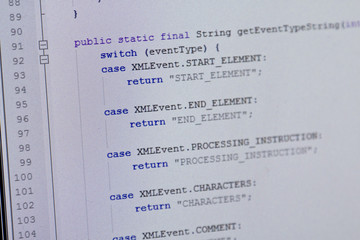 Java Source Code on Screen