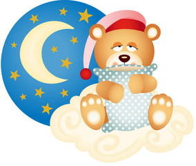 Bonne nuit ours en peluche