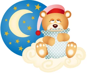Türaufkleber Gute Nacht Teddybär © soniagoncalves