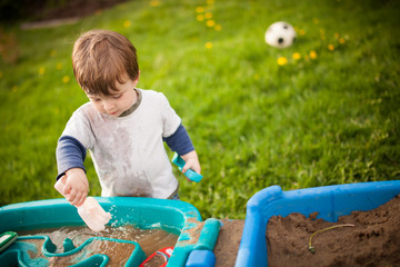 Boy playing outside