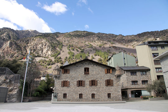 Casa de la Vall, Andorra la Vella,Pyrenees mountains