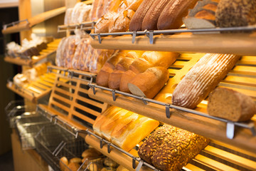 Bread in a bakery or baker's shop