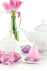 Place setting for Easter close up