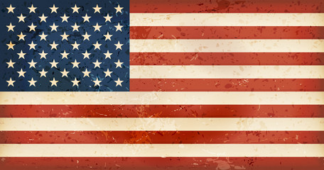 USA flag with grunge elements