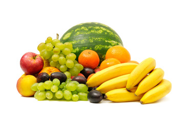fruits and vegetables isolated on white background
