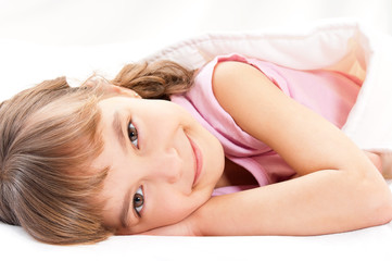 Obraz premium Girl on bed