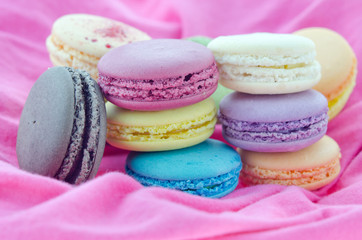 macaroons on fabric