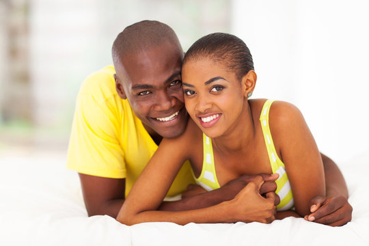 young african couple relaxing