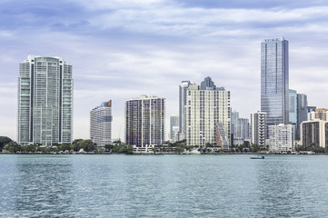 Fototapeta na wymiar Miami skyline from Biscayne Bay