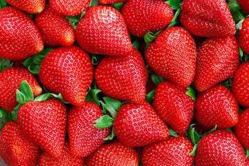 red strawberries background - Powered by Adobe