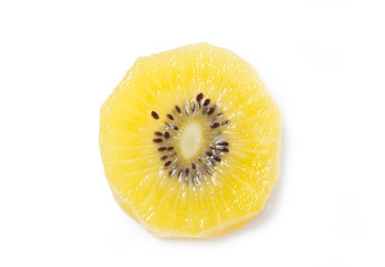 Gold kiwi fruit isolated on white background.